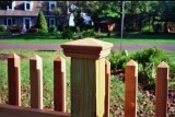 Red Cedar square picket w/cedar postcaps
